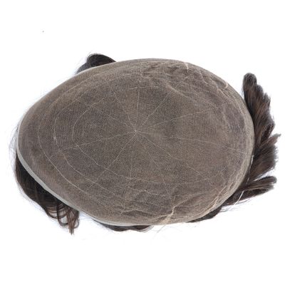 Buy Lace Or PU Mens Real Hair Toupee Customizable Toupee Hair Piece online manufacture