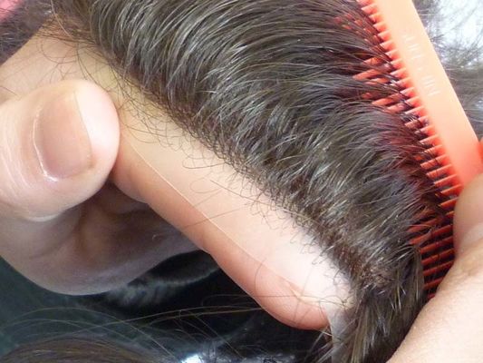 Buy Medium Density Stock Hair System French Lace Stock Hairpieces With PU Perimeter online manufacture