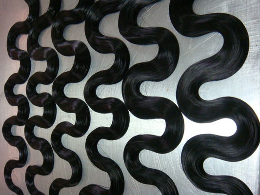 Buy Clip In Hair Extensions Heat Resistant Bundle And Closure Black Customized online manufacture