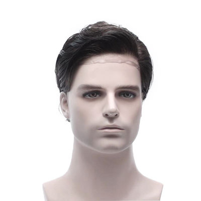 Buy Natural Black PU Coated Stock Hair System 9x11 Light Density Mens Hair System online manufacture