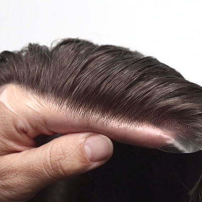Buy Natural Black Light Density Stock Hair System 6x8 Mens Lace Toupee online manufacture