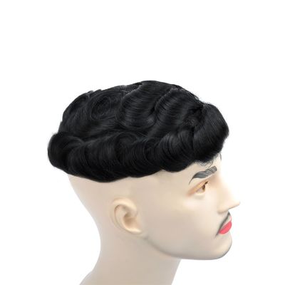 comprar Toupee de cabelo humano feito com construção de base encaixe francês com perímetro PU oferecendo cabelos seguros e realistas para longa duração Fabricação em linha