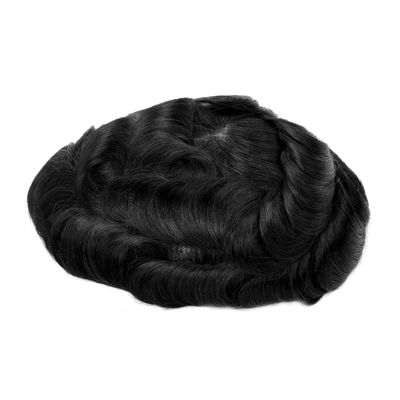 Buy Light Brown Wavy Stock Hair System 6x8 French Lace Mens Hair Replacement online manufacture