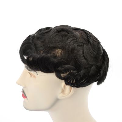 Buy Natural Black 5x7 Stock Hair System Mens Lace Hair Replacement Thin Skin Base online manufacture