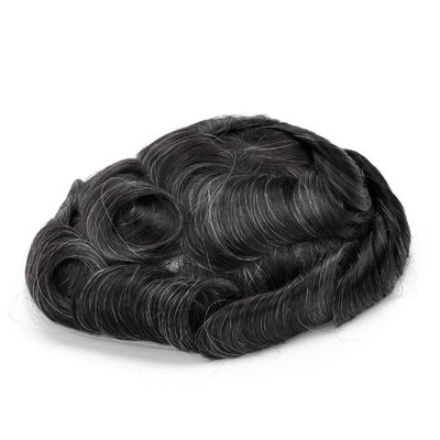 Good price Black Natural Custom Made Hair Units Gray Hair Toupee For Mens online