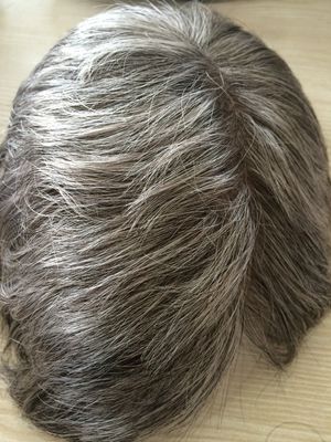 Good price Full Lace Mens Grey Wig 9*6 Base Mens Human Hair Toupee Custom online