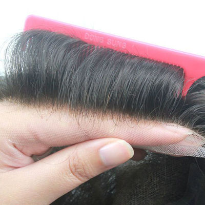 Good price Easy Maintenance Mens Toupee Hair With Single Knots And Lace Base online