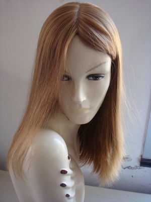 Good price Full Lace Jewish Kosher Wigs 10-22 Inches Silk Topper Human Hair online