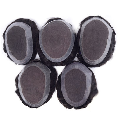 Bom preço. Nodos únicos Homens Toupee Machos Perucas de cabelo real Mono fino com PU em torno ou personalizado on-line