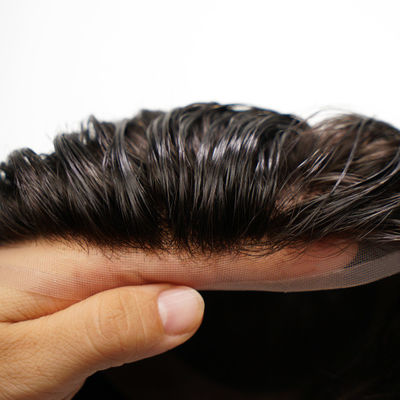 Good price Natural Human Hair Mens Toupee Straight With Lace Base 8x10 Inches online