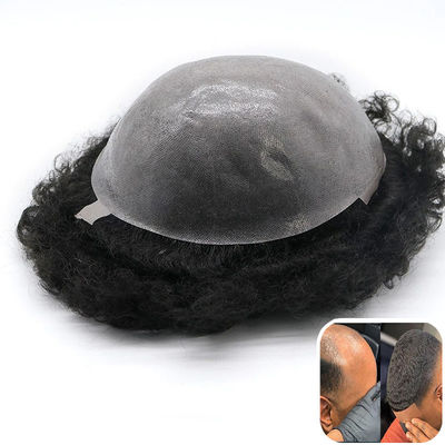 Good price Male Toupee Natural Hairline Black Male Wigs Real Hair Adjustable online
